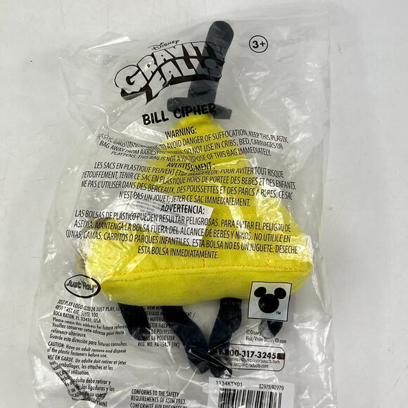 Bill Cypher Gravity Falls 9" Plush Comic Con Exclusive Disney Brand New In Bag - Picture 2 of 6